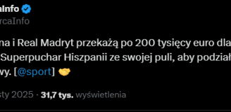 WIELKI GEST Barcy i Realu! Z WŁASNEJ PULI oddadzą...